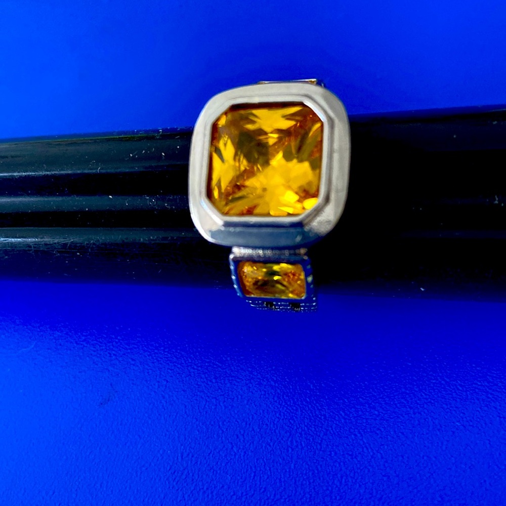 Yellow topaz 18k gf unisex ring 9 sale